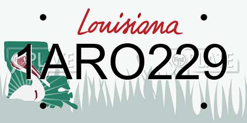 1ARO229 Louisiana License Plate