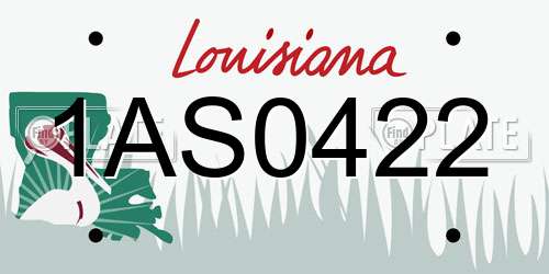 1AS0422 Louisiana License Plate