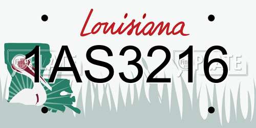 1AS3216 Louisiana License Plate
