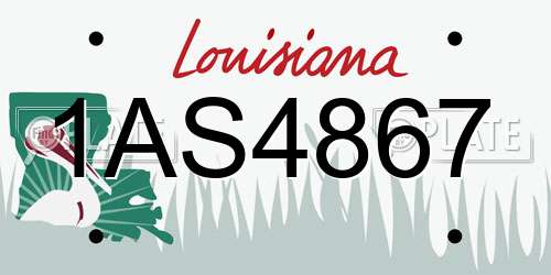1AS4867 Louisiana License Plate
