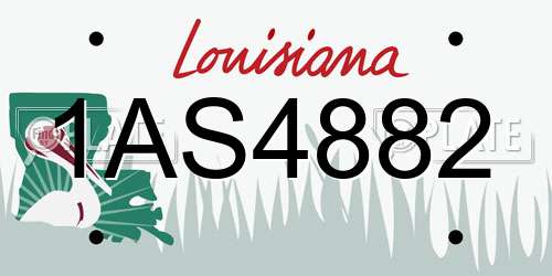 1AS4882 Louisiana License Plate