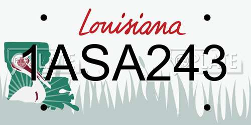 1ASA243 Louisiana License Plate