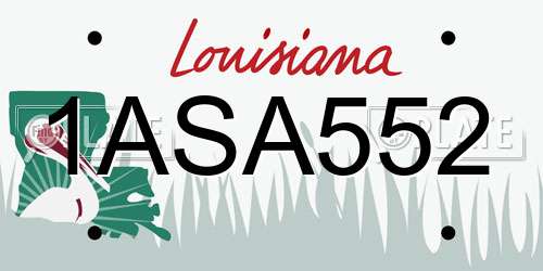 1ASA552 Louisiana License Plate
