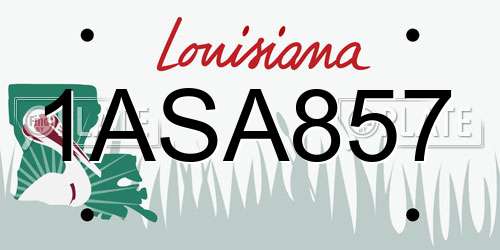 1ASA857 Louisiana License Plate