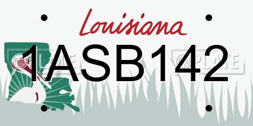 1ASB142 Louisiana License Plate