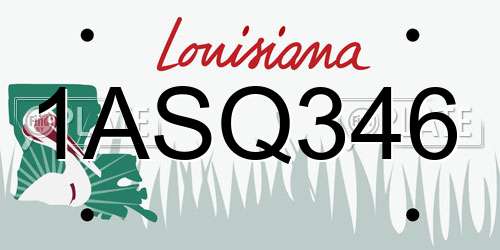 1ASQ346 Louisiana License Plate