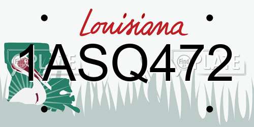 1ASQ472 Louisiana License Plate