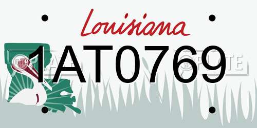 1AT0769 Louisiana License Plate