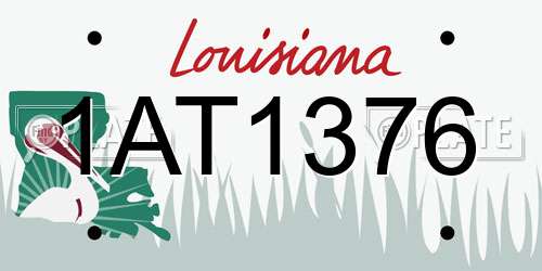 1AT1376 Louisiana License Plate