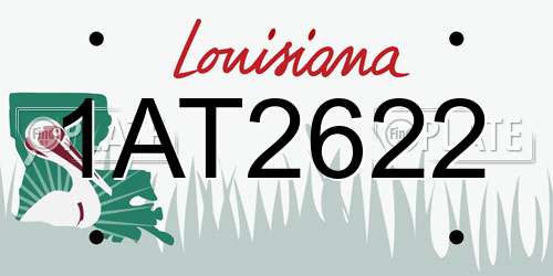 1AT2622 Louisiana License Plate