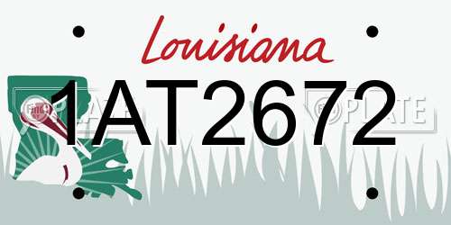 1AT2672 Louisiana License Plate