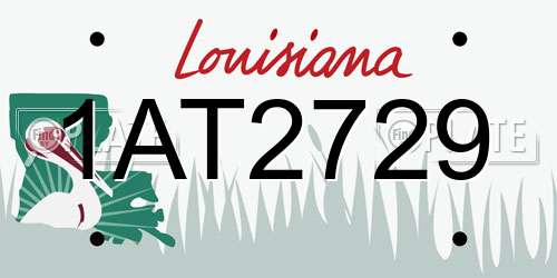 1AT2729 Louisiana License Plate