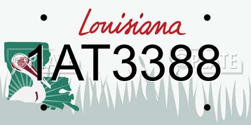 1AT3388 Louisiana License Plate