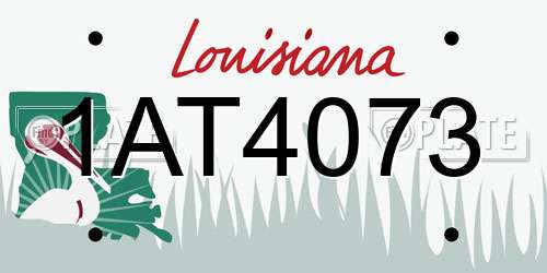1AT4073 Louisiana License Plate