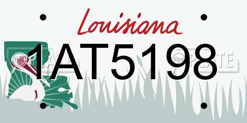 1AT5198 Louisiana License Plate