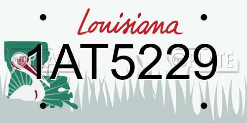 1AT5229 Louisiana License Plate
