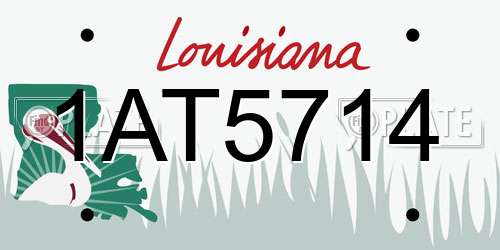 1AT5714 Louisiana License Plate