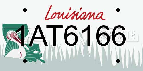 1AT6166 Louisiana License Plate