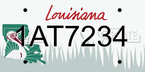 1AT7234 Louisiana License Plate