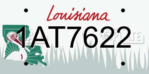 1AT7622 Louisiana License Plate