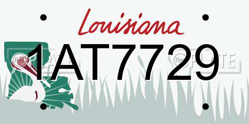 1AT7729 Louisiana License Plate