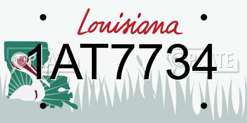 1AT7734 Louisiana License Plate