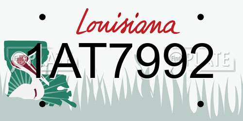 1AT7992 Louisiana License Plate
