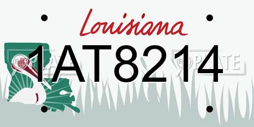 1AT8214 Louisiana License Plate