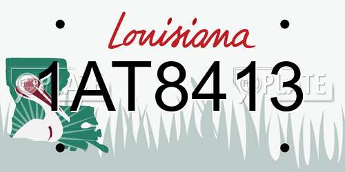 1AT8413 Louisiana License Plate
