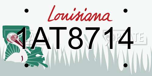 1AT8714 Louisiana License Plate