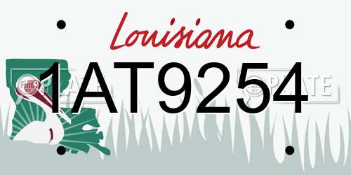 1AT9254 Louisiana License Plate