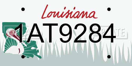 1AT9284 Louisiana License Plate
