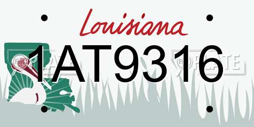 1AT9316 Louisiana License Plate