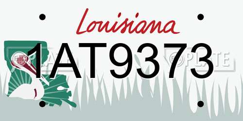 1AT9373 Louisiana License Plate