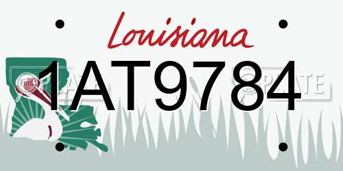1AT9784 Louisiana License Plate