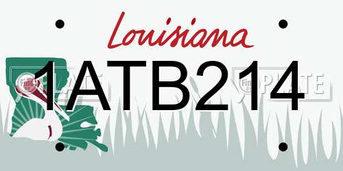 1ATB214 Louisiana License Plate