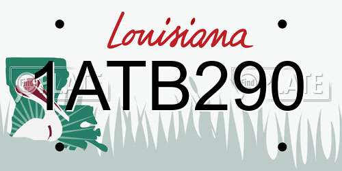 1ATB290 Louisiana License Plate