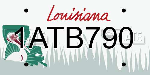 1ATB790 Louisiana License Plate