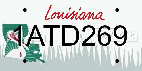 1ATD269 Louisiana License Plate