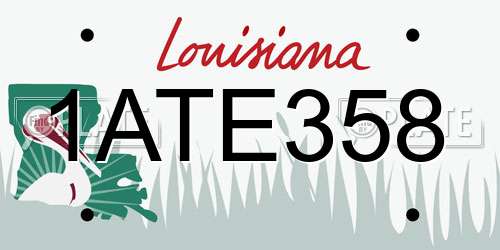 1ATE358 Louisiana License Plate