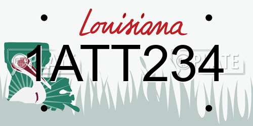 1ATT234 Louisiana License Plate