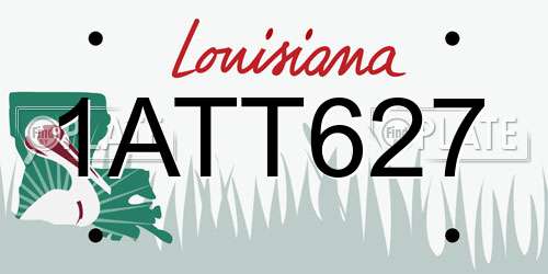 1ATT627 Louisiana License Plate