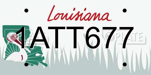 1ATT677 Louisiana License Plate