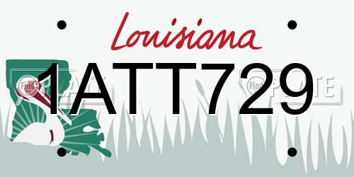 1ATT729 Louisiana License Plate