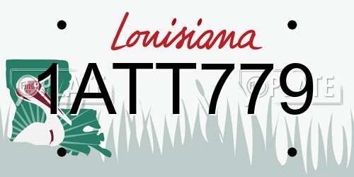 1ATT779 Louisiana License Plate