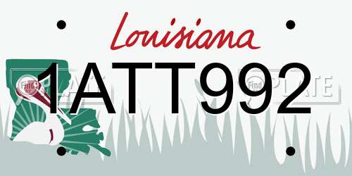 1ATT992 Louisiana License Plate