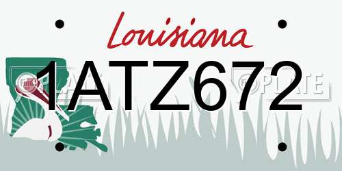 1ATZ672 Louisiana License Plate