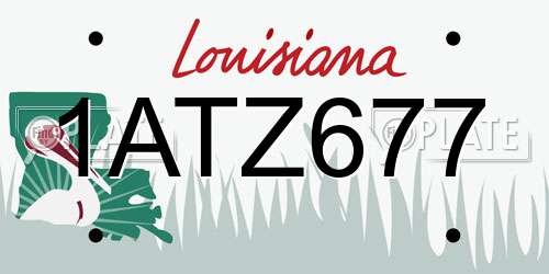 1ATZ677 Louisiana License Plate