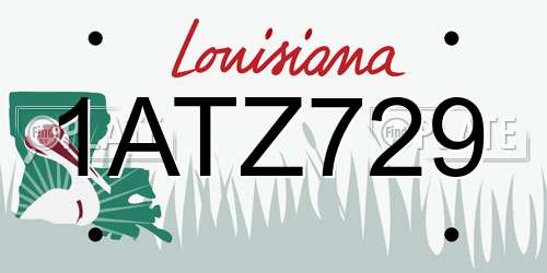 1ATZ729 Louisiana License Plate
