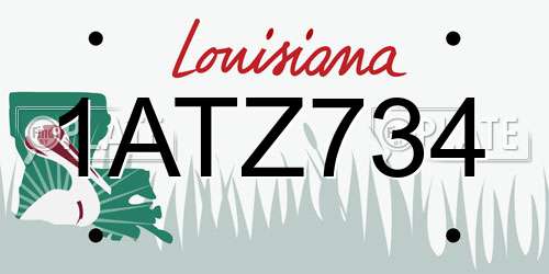 1ATZ734 Louisiana License Plate
